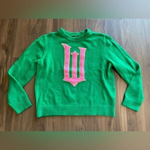 Wicked “W” by Paul Tazewell Long Sleeve Green Sweater Women’s size Small